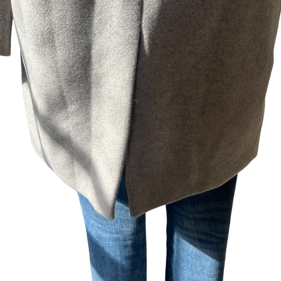 Chou Yatou oatmeal notch lapel double breasted peacoat overcoat size S - Picture 14 of 15